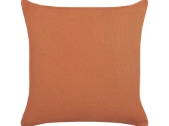 Conjunto De 2 Almofadas Decorativas Com Padrao Geometrico Em Algodao Laranja E Branco 45 X 45 Cm Vitis