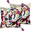 Conjunto De 2 Almofadas Decorativas Bordadas Algodao Multicolor 50 X 50 Cm Raiganj