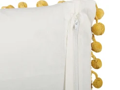 Conjunto De 2 Almofadas Decorativas Com Padrao Floral Amarelo E Castanho 45 X 45 Cm Lycrois