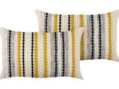 Conjunto De 2 Almofadas Decorativas Em Algodao Multicolor 40 X 60 Cm Ardisia