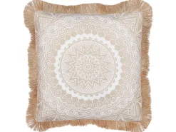 Conjunto De 2 Almofadas Decorativas Cremes E Brancas 45 X 45 Cm Geranium