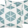 Conjunto De 2 Almofadas De Jardim Azul E Brancas 45 X 45 Cm Rigossa