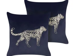 Conjunto De 2 Almofadas Decorativas Em Veludo Preto 45 X 45 Cm Marula