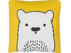 Conjunto De 2 Almofadas Decorativas Amarelas Com Estampa De Urso 45 X 45 Cm Waranasi