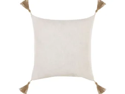 Conjunto De 2 Almofadas Decorativas Creme Com Relevo 45 X 45 Cm Azalea