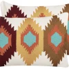 Conjunto De 2 Almofadas Decorativas Bordadas Algodao Multicolor 40 X 60 Cm Danapur