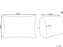 Conjunto De 2 Almofadas Decorativas Bordadas Algodao Multicolor 40 X 60 Cm Danapur