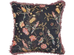 Conjunto De 2 Almofadas Decorativas Padrao Floral Em Veludo Preto E Rosa 45 X 45 Cm Morus