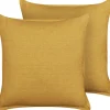 Conjunto De 2 Almofadas Decorativas Amarelas 45 X 45 Cm Sagina