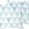 Conjunto De 2 Almofadas De Jardim Em Poliester Azul E Branco 40 X 40 Cm Trifos