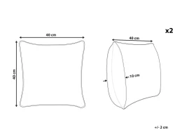 Conjunto De 2 Almofadas De Jardim Em Poliester Azul E Branco 40 X 40 Cm Trifos