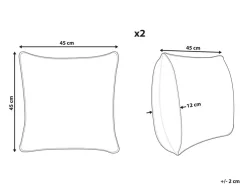 Conjunto De 2 Almofadas Decorativas Azul E Dourado 45 X 45 Cm Gardenia