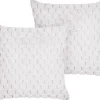 Conjunto De 2 Almofadas Decorativas Branco 43 X 43 Cm Purslane
