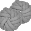 Conjunto De 2 Almofadas Decorativas Com No Em Tecido Boucle Cinzento 31 X 31 Cm Akola