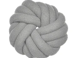Conjunto De 2 Almofadas Decorativas Com No Em Tecido Boucle Cinzento 31 X 31 Cm Akola
