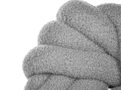 Conjunto De 2 Almofadas Decorativas Com No Em Tecido Boucle Cinzento 31 X 31 Cm Akola