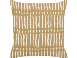 Conjunto De 2 Almofadas Decorativas As Riscas Em Algodao Creme E Branco 45 X 45 Cm Salix
