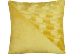 Conjunto De 2 Almofadas Decorativas Em Veludo Amarelo 45 X 45 Cm Origanum