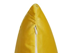 Conjunto De 2 Almofadas Decorativas Em Veludo Amarelo 45 X 45 Cm Origanum