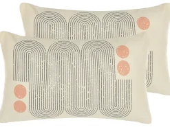 Conjunto De 2 Almofadas Decorativas Multicoloridas 30 X 50 Cm Tiarella