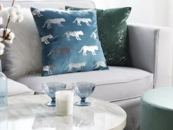 Conjunto De 2 Almofadas Decorativas 45 X 45 Cm Azul Bluebell