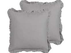 Conjunto De 2 Almofadas Decorativas Cinzentas 45 X 45 Cm Glabra