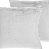Conjunto De 2 Almofadas Decorativas 45 X 45 Cm Cinzento Claro Clematis