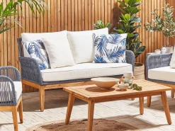 Conjunto De 2 Almofadas De Jardim Azuis 45 X 45 Cm Elati