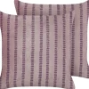 Conjunto De 2 Almofadas Decorativas Em Veludo Rosa 45 X 45 Cm Agapanthus