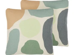 Conjunto De 2 Almofadas Decorativas Multicoloridas 45 X 45 Cm Crinum