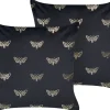 Conjunto De 2 Almofadas Decorativas Em Veludo Preto 45 X 45 Cm Yuzuri
