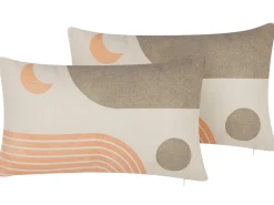 Conjunto De 2 Almofadas Decorativas Multicoloridas 30 X 50 Cm Melampodium