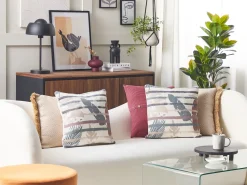 Conjunto De 2 Almofadas Decorativas Multicoloridas 45 X 45 Cm Bidens