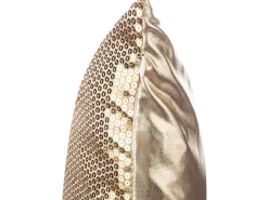 Conjunto De 2 Almofadas Decorativas Com Lantejoulas 45 X 45 Cm Dourada Aster