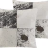 Conjunto De 2 Almofadas Decorativas Em Pele Cinzenta 45 X 45 Cm Marady