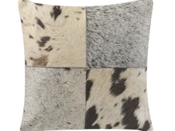 Conjunto De 2 Almofadas Decorativas Em Pele Cinzenta 45 X 45 Cm Marady