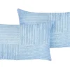 Conjunto De 2 Almofadas Decorativas Em Bombazine Azul 47 X 27 Cm Millet