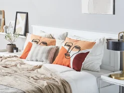 Conjunto De 2 Almofadas Decorativas Bordadas Multicolor 45 X 45 Cm Rudbekia