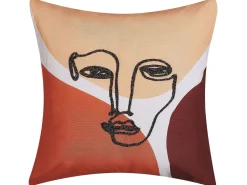 Conjunto De 2 Almofadas Decorativas Bordadas Multicolor 45 X 45 Cm Rudbekia