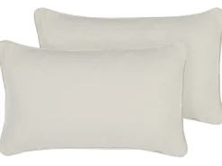 Conjunto De 2 Almofadas Decorativas Brancas 30 X 50 Cm Heliotrope