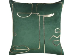 Conjunto De 2 Almofadas Decorativas Veludo Verde E Dourado 45 X 45 Cm Philodendron