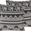 Conjunto De 2 Almofadas De Algodao Preto E Branco 45 X 45 Cm Atabagi