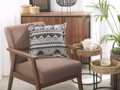 Conjunto De 2 Almofadas De Algodao Preto E Branco 45 X 45 Cm Atabagi