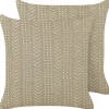 Conjunto De 2 Almofadas Decorativas Creme Branco E Taupe 45 X 45 Cm Senecio
