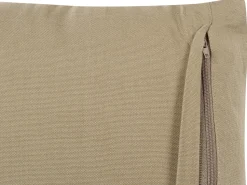 Conjunto De 2 Almofadas Decorativas Creme Branco E Taupe 45 X 45 Cm Senecio