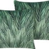 Conjunto De 2 Almofadas Decorativas Verdes 45 X 45 Cm Diascia