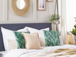 Conjunto De 2 Almofadas Decorativas Verdes 45 X 45 Cm Diascia