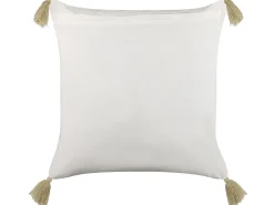 Conjunto De 2 Almofadas Decorativas Com Padrao Geometrico E Borlas Em Algodao Multicolor 45 X 45 Cm Setosa