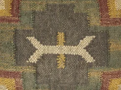 Conjunto De 2 Almofadas Decorativas Com Padrao Geometrico Em Juta Multicolor 45 X 45 Cm Pulicat