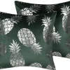 Conjunto De 2 Almofadas Decorativas Verdes Escuras 45 X 45 Cm Astilbe